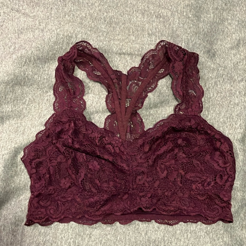 Dark purple lace lingerie bralette